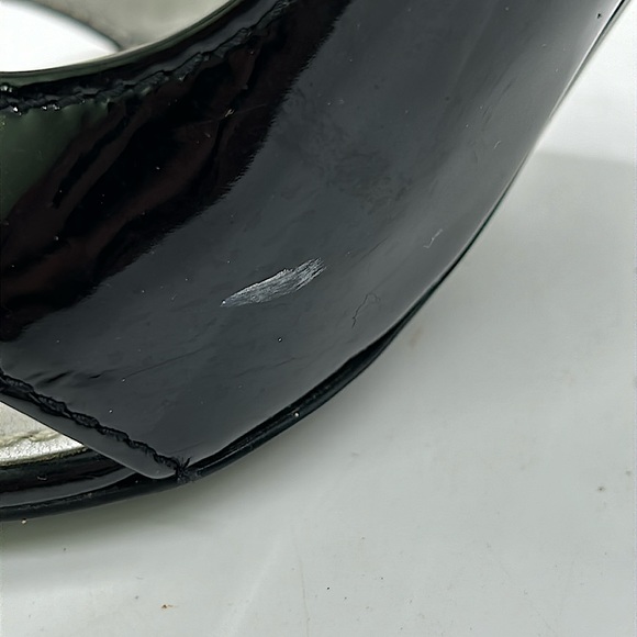 Linea Paolo Sexy Black/Silver Peep Toe Stiletto Heels Shoes **Size 6.5**🔥🔥 - Picture 9 of 9